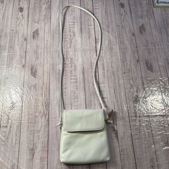 Giani Bernini Signature Logo White Genuine Leather Crossbody Bag/Purse. - Picture 4 of 12